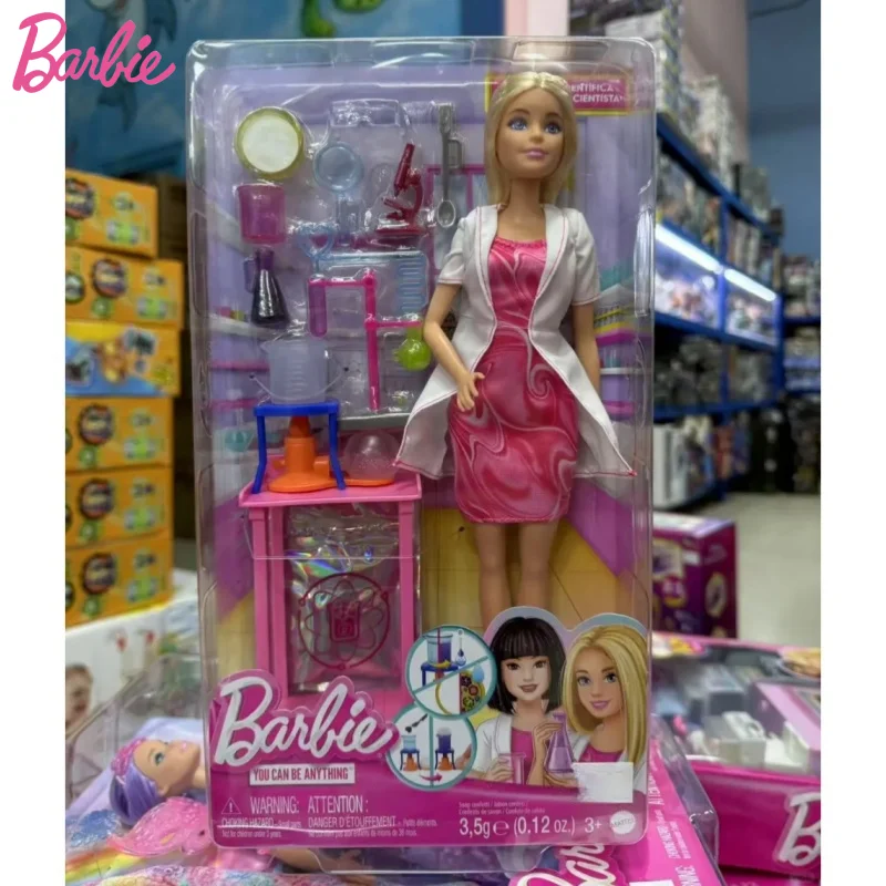 

New Genuine Barbie Doll Scientist Set Dress Up Doll Scene Toy Set Doll Accessories Toys Gift Cute Girl Toy Birthday Gifts