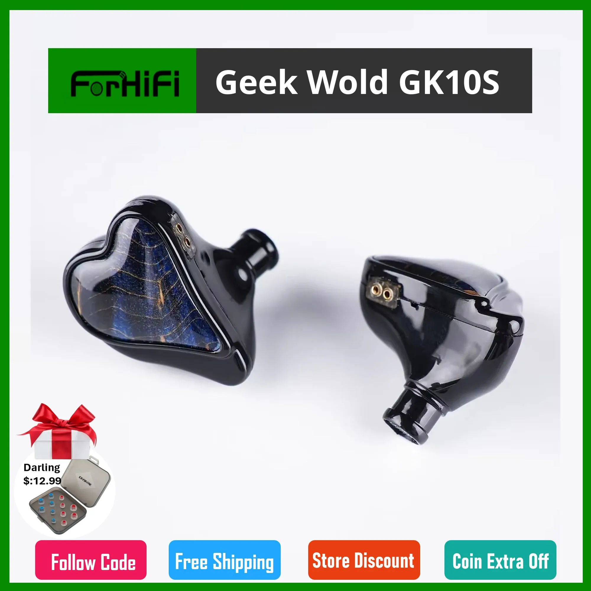 Geek Wold GK10S 3.5mm Plug Headset 1BA+2DD+2PZT Hybrid Driver HiFi Wired Earphone Sport Game Music Earbud GK100 GK200 GK20 IEM