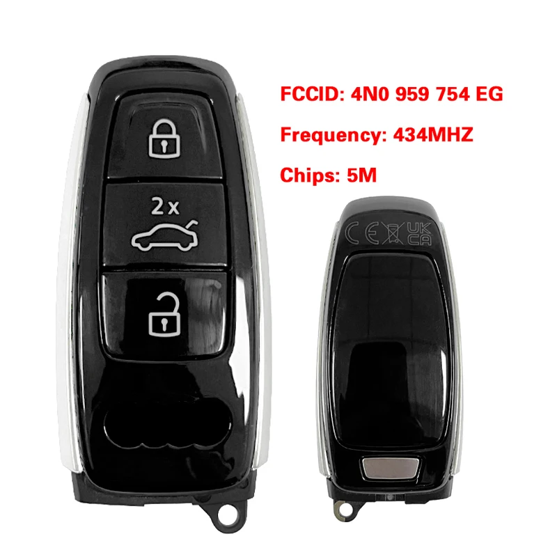 

CN008106 Original 3 Button 434 Mhz 5M Chip Smart Keyless Go FCC ID 4N0 959 754 EG For A-UDI A6 C8 4K A8 D5 4N Q7 4M