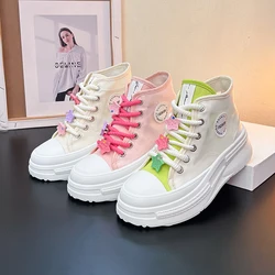 2023 New Arrival High Top Fashion Sneakers Ladies Mesh Designer Women's Running Shoes Fashion Solid Color Autumn Sports Footwear