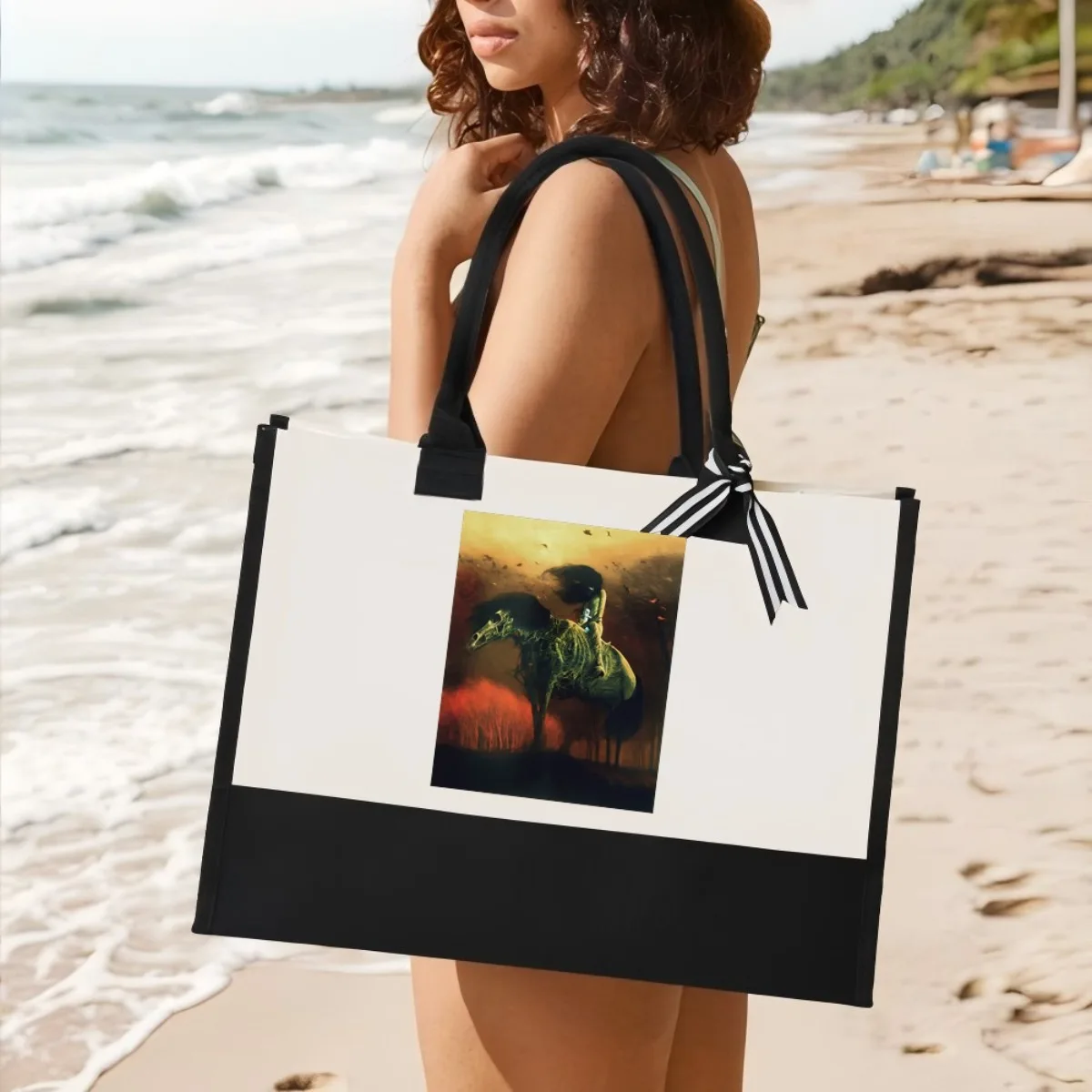 الشهيرة Zdzislaw Beksinski s 2026 جديد وصول الموضة العملي واسعة قابلة لإعادة الاستخدام حمل حقيبة نمط طباعة 2 لهجة الثقيلة Dut #1