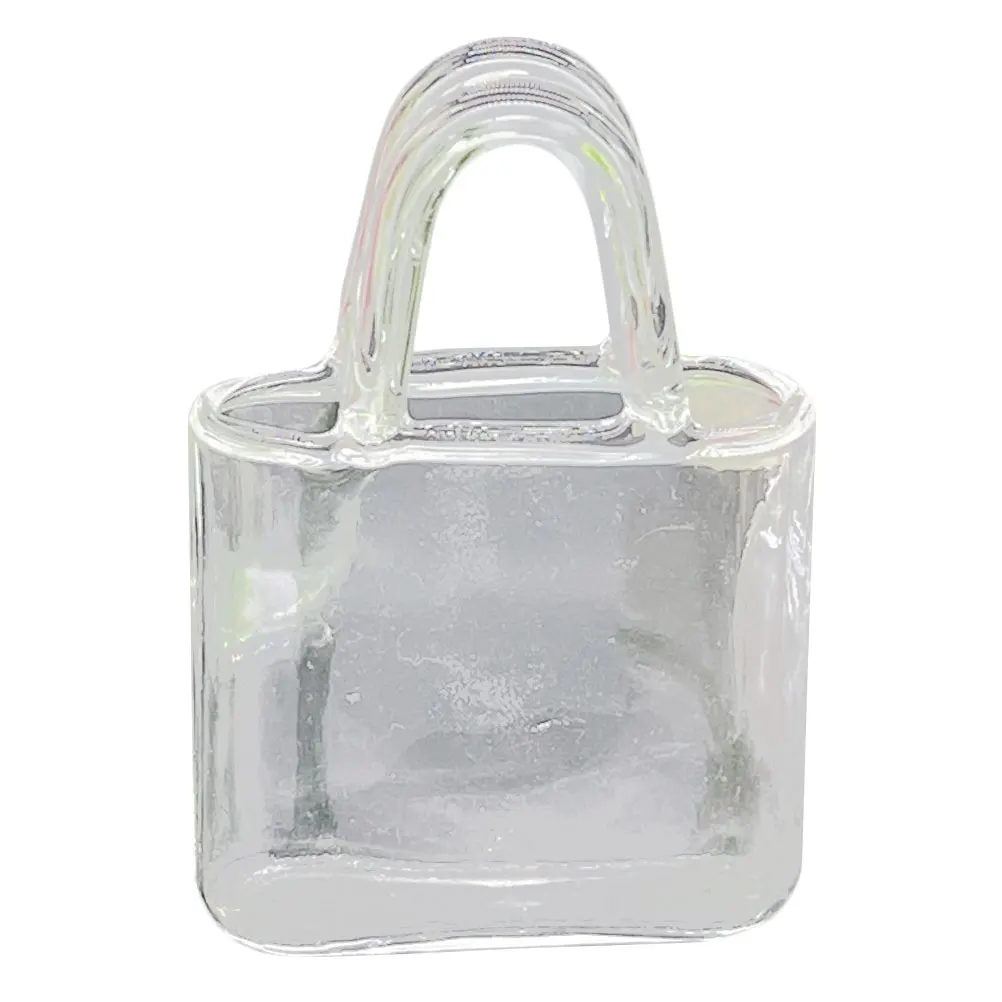 مزهرية زجاجية صغيرة على شكل حقيبة يد، زخرفة تعليمية صغيرة خفيفة الوزن للأطفال، ديكور منزلي لخزان الأسماك المصغر