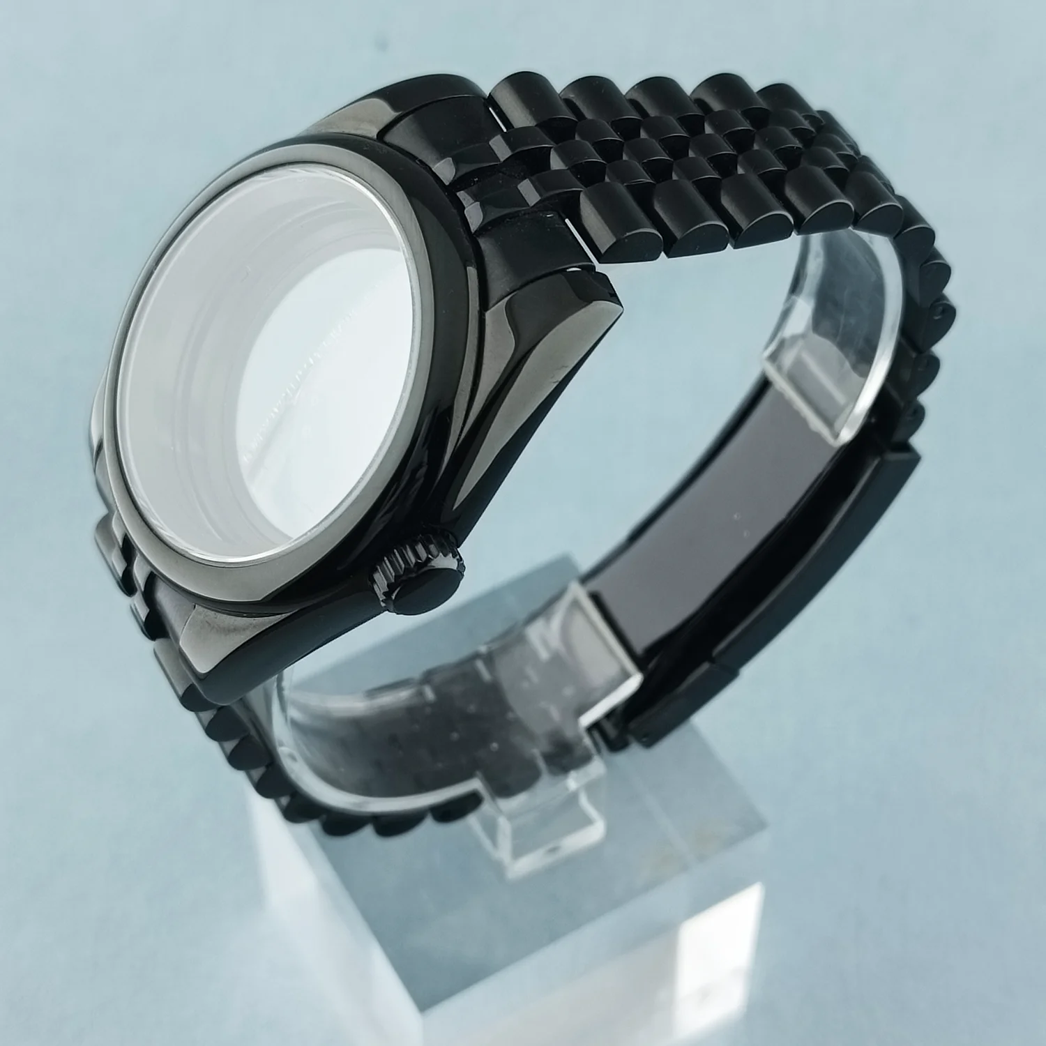 36MM 40MM Black Watch Case Fit NH34 NH35 NH36 ETA2824 Movement Sapphire Crystal Round Edge 100m Waterproof