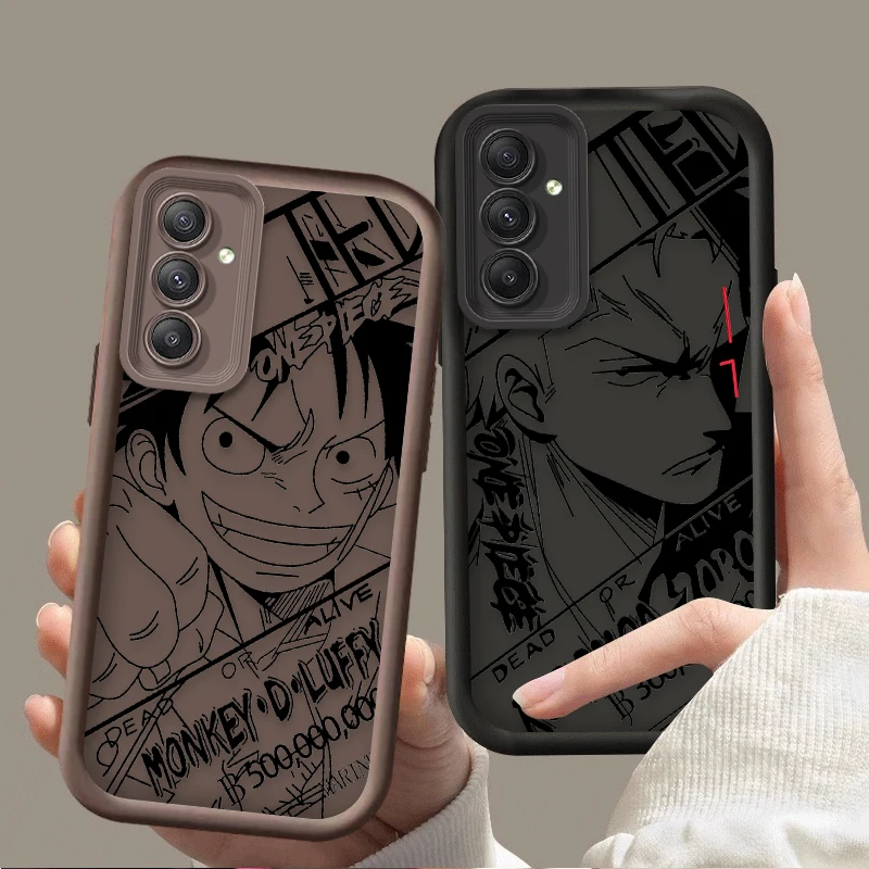 O-One Piece Luffy Zoros Painting Case for Samsung Galaxy A55 A35 A25 A15 A05 A05S A24 A13 A23 A12 A22 A32 A52 A52S A72 A11 Cover