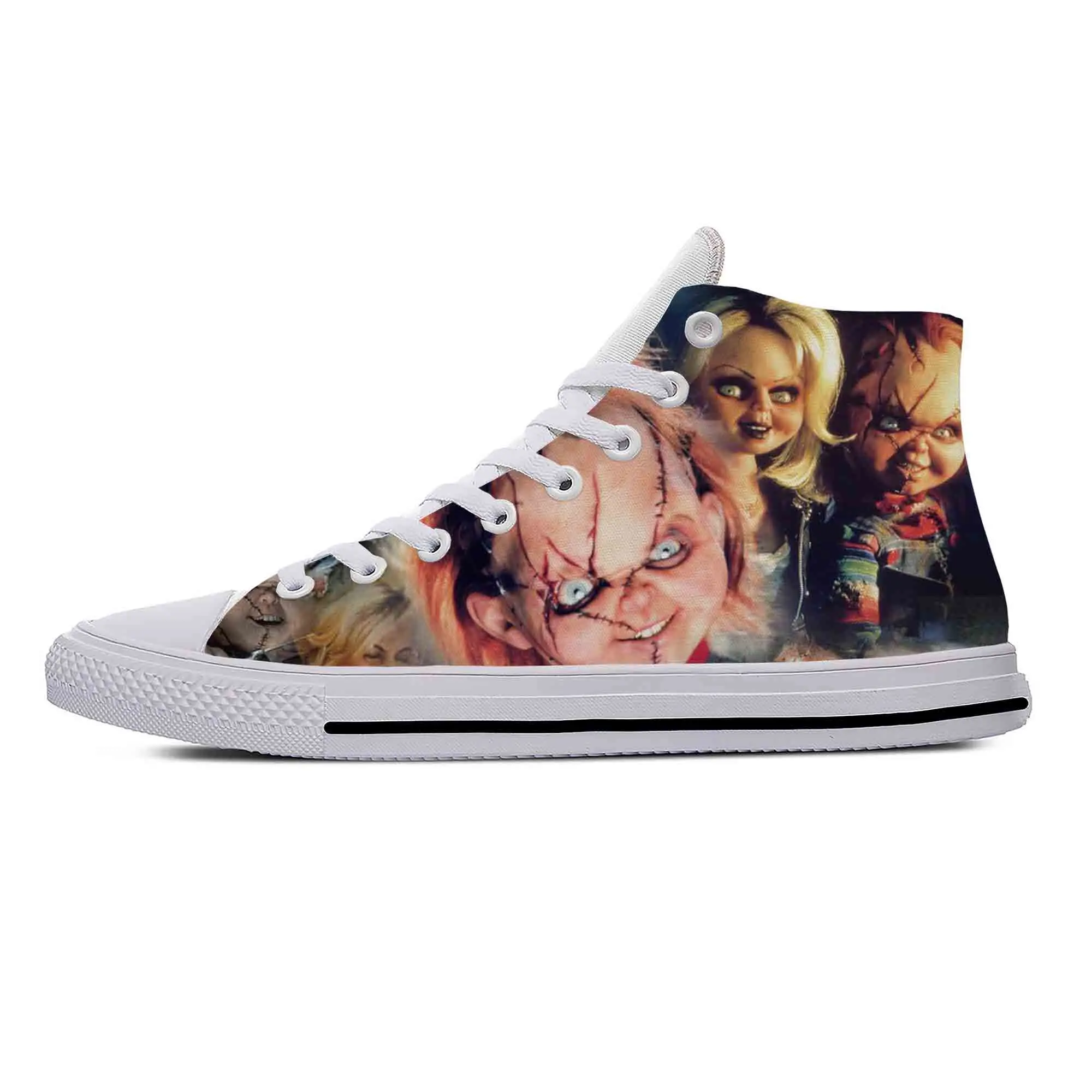 Hot Anime Cartoon Comic Childs Play Chucky Horror Casual Cloth Shoes High Top Lightweight Breathable 3D Print Men Women Sneakers