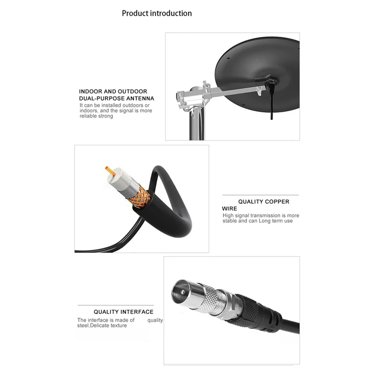 CCDD هوائي التلفزيون الخارجي الجديد تضخيم HDTV هوائي رقمي 10 متر كابل محوري عالي الجودة تلفزيون خارجي/داخلي Anteena