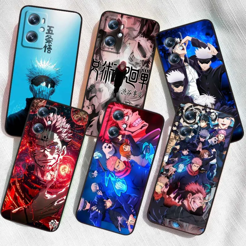 

J-Jujutsus K-Kaisens Cool For OPPO Reno 7 A96 A40 A58 5 6 Realme GT A74 A78 Neo2 A74 A78 Find X5 X3 X7 X8 Black Phone Case