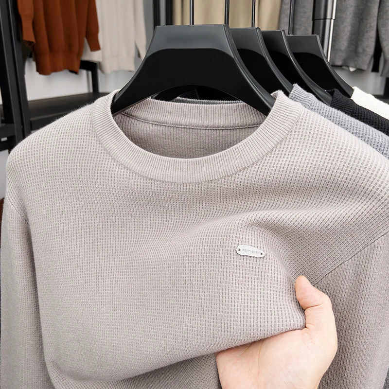 Men's Knit Sweater Long Sleeve O Neck Solid Color Soft Fabric Anti Pilling Warm Casual Classic Fashion Autumn Winter Men's Wear