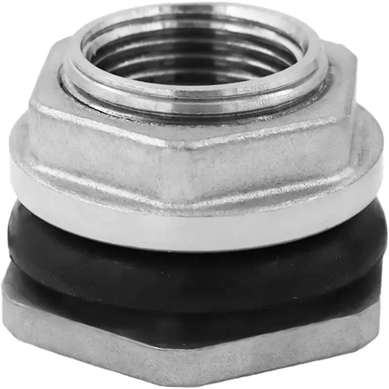 

EYFL-Bulkhead Fitting SUS304 Stainless Steel Thru-Bulk Fitting For Rain Barrels,Aquariums 3/4Inch