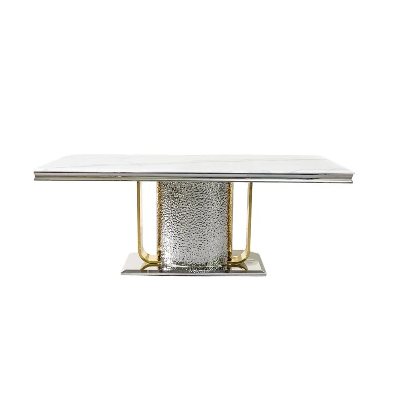 

Marble dining table Light luxury rectangular dining table