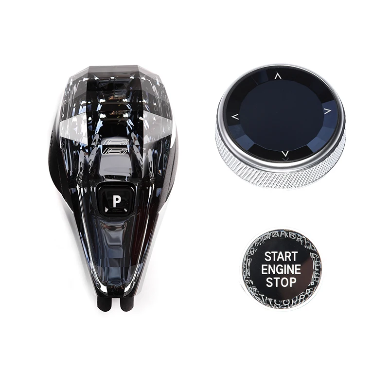 Crystal Gear Shift Knob 3 Pieces Set For BMW 5 7 Series G30 G12 X3 G01 G08 X4 G02 6GT G32 Automatic Gear Lever