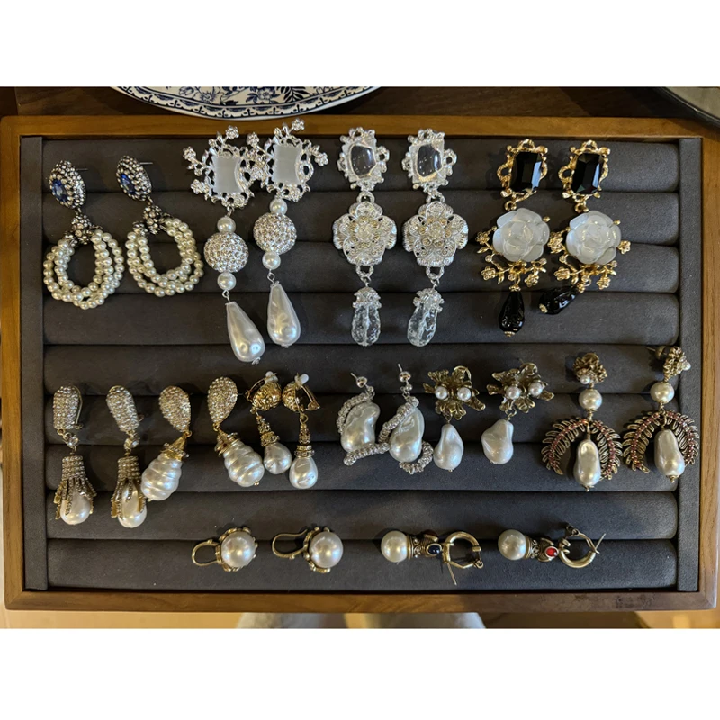 Vintage Baroque Pearl Water Drop Earring Rhinestone Wedding Bridal Luxury Designer Jewelry Valentine'S Day Gifts Trend 2025 New