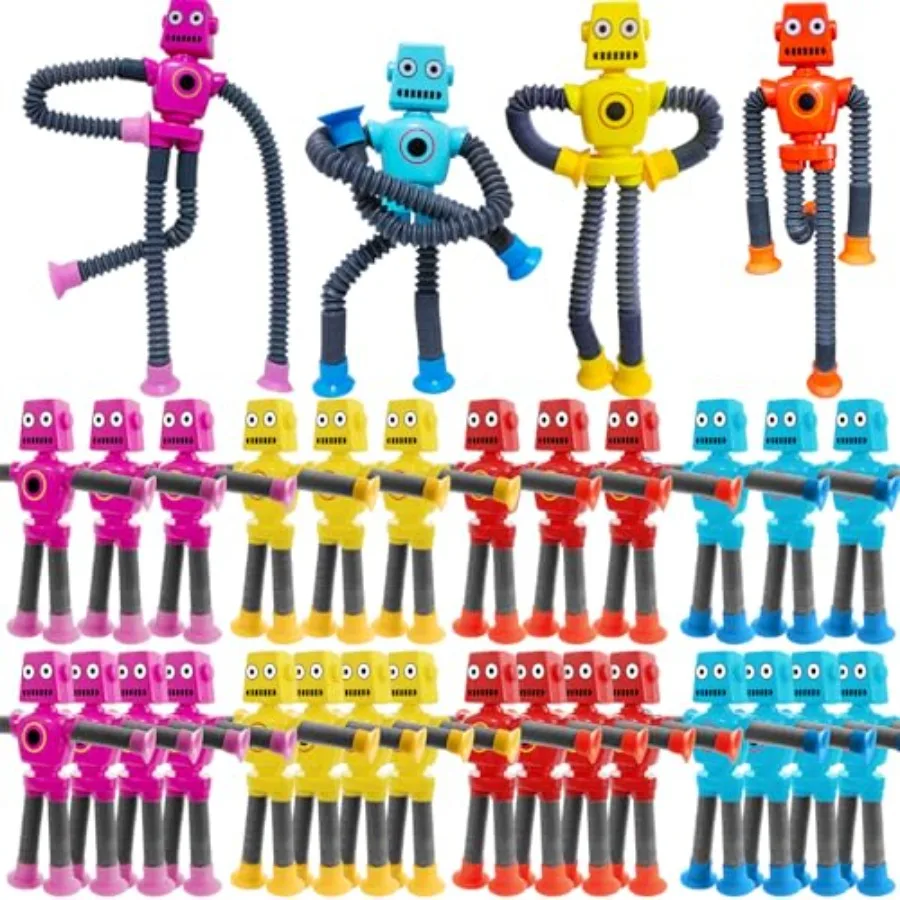 

PCS Suction Cup Robot ToyShape Changing Telescopic Pop Tubes Autism Sensory Toy Girls Boys Toddlers Adult Funny Robot Action Fi