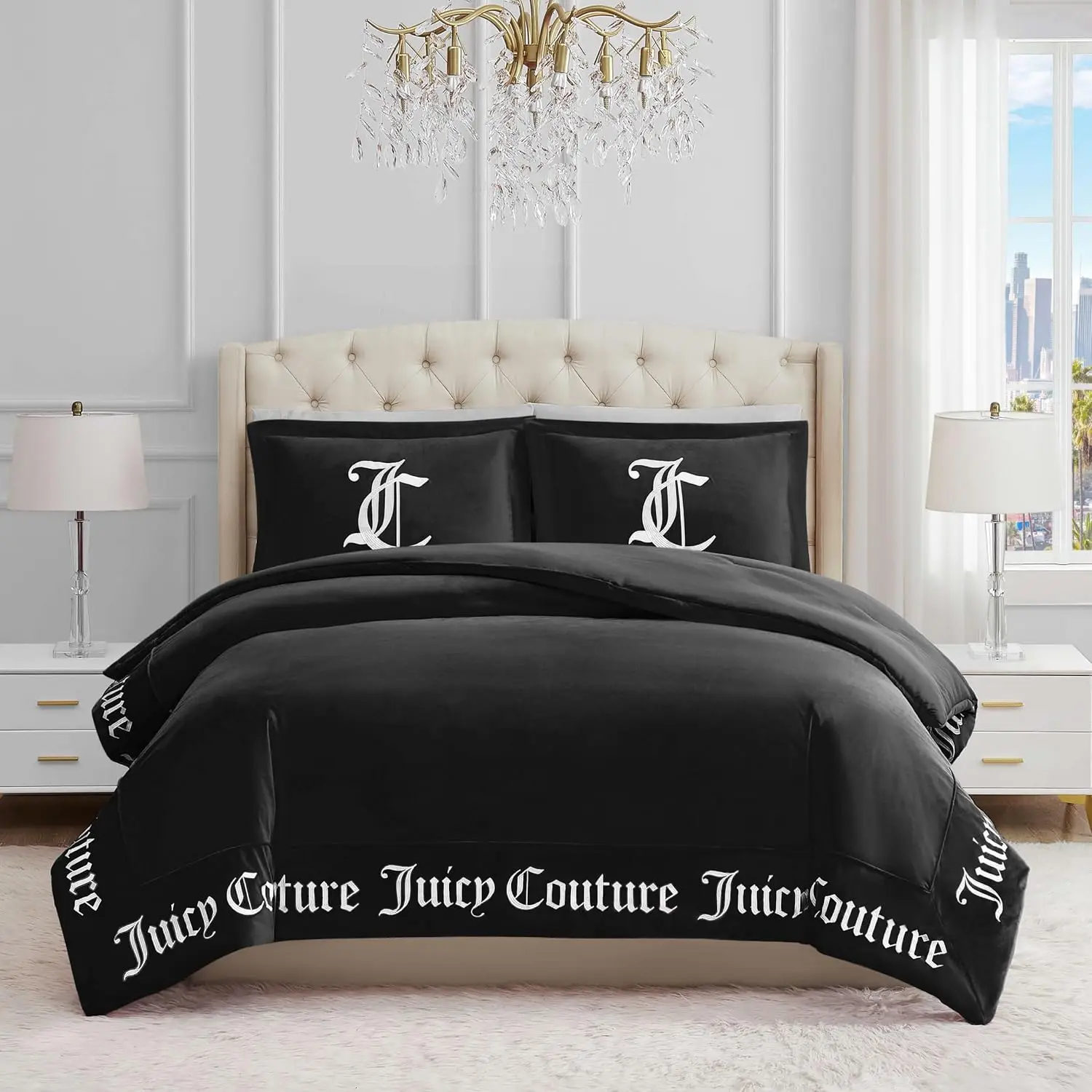 Juicy Couture - Comforter Set - Gothic Design Bedding - Twin/Twin Xl - 2 Piece Set Includes (1) 90