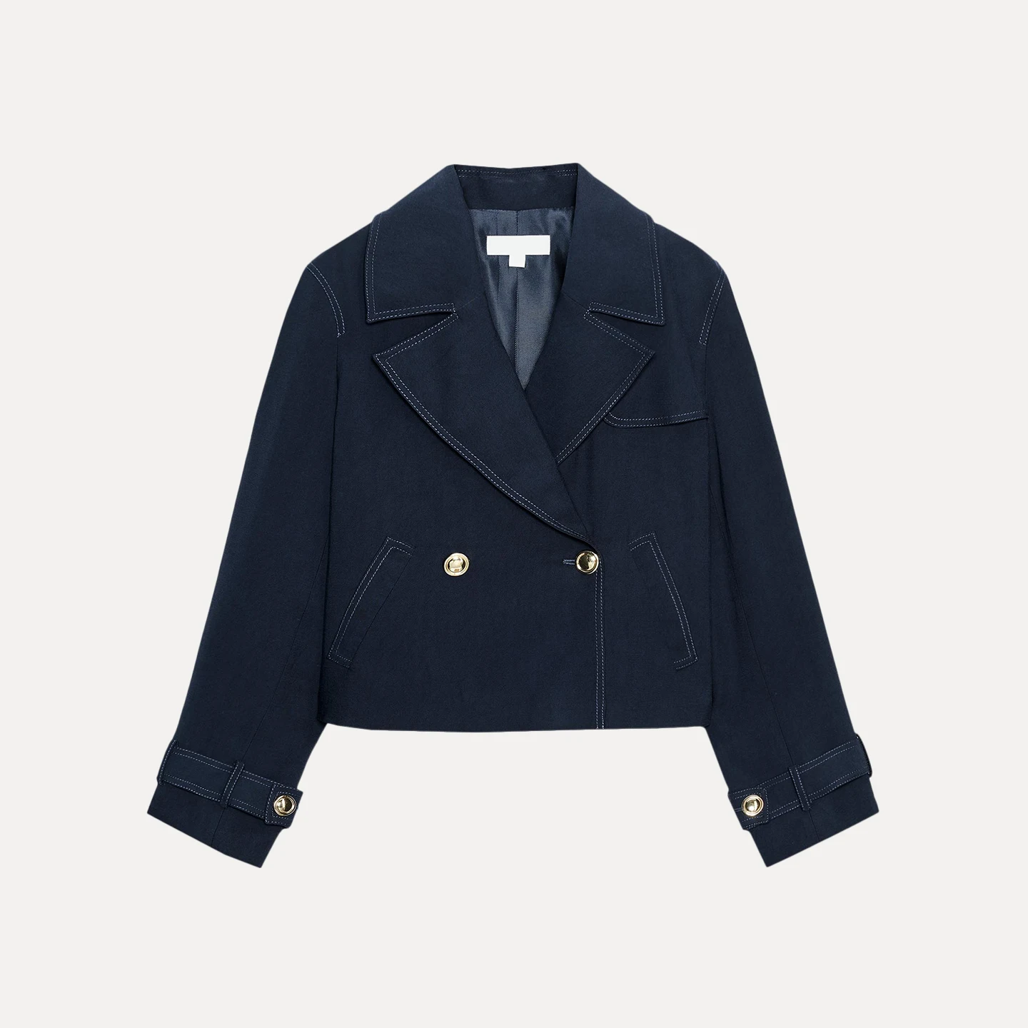 Z 여성 패션 자켓 2025 가을 출퇴근용 더블 브레스티드 스탠드 핏 캐주얼 슬레 엘레 퀄리 아우터웨어