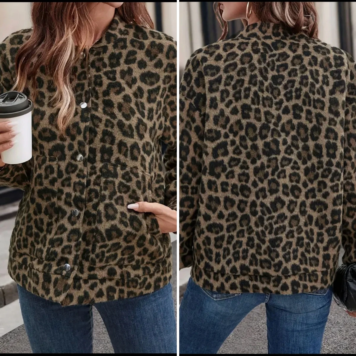 

Women Shirt Coats Leopard Print Single Breasted Coat Casual Regular Y2k Streetwear Jackets Temperament Splice Jacket 2025