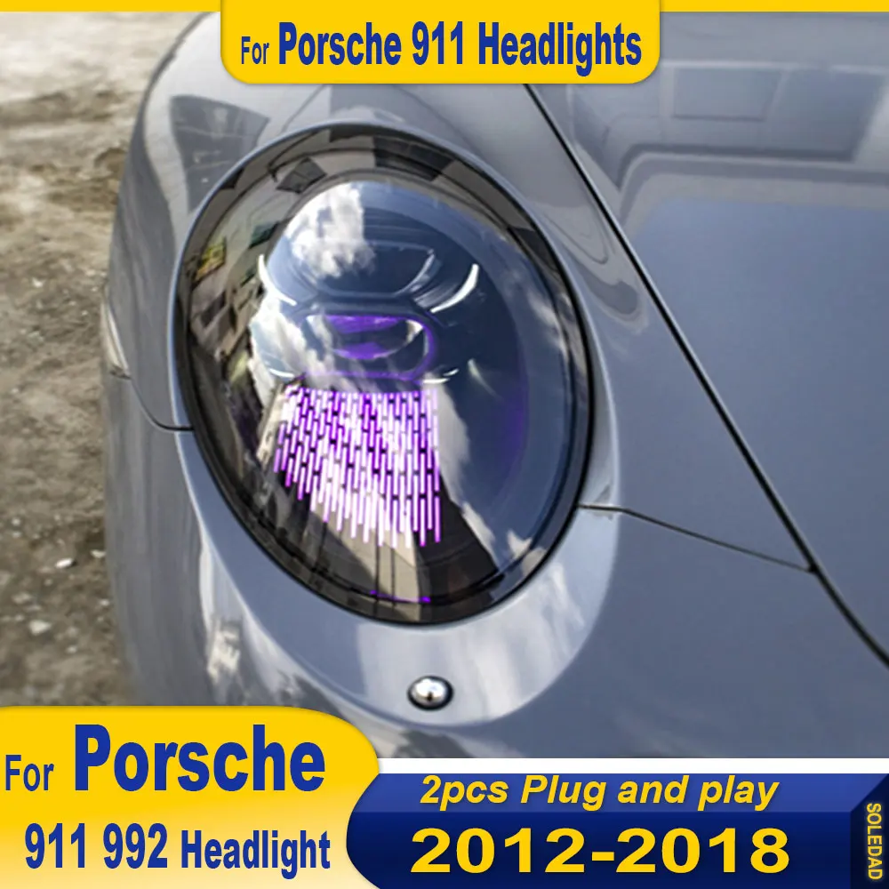 Car Lights Full LED Front Lamps For Porsche 911 2012 2013 2014 2015 2016 2017 2018 PDLS Matrix  Headlights Assembly Signal Lamp