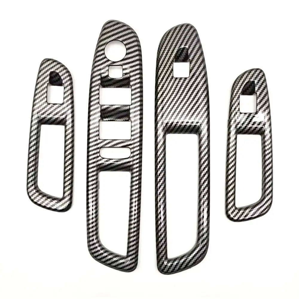 ABS Carbon Fiber Color Window Glass Lift Trim Switch Button Panel For JEEP Avenger