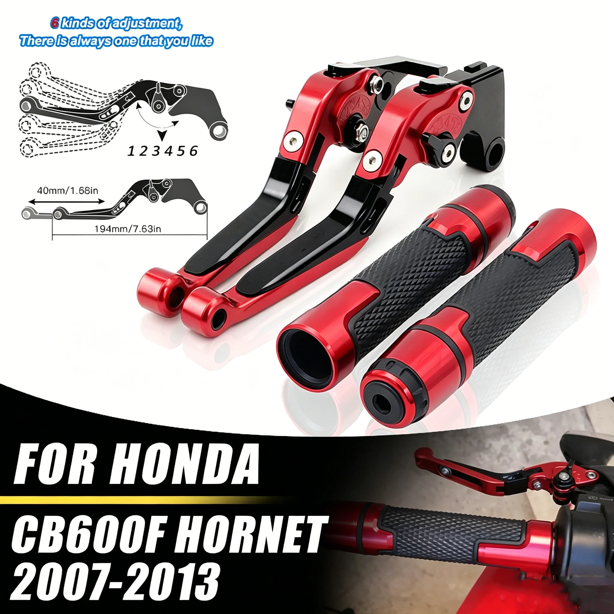 For Honda CB600F HORNET 2007-2013 Motorcycle Brake Clutch Levers CNC Foldable Adjustable Clutch Brake Levers Handles Grips Kit