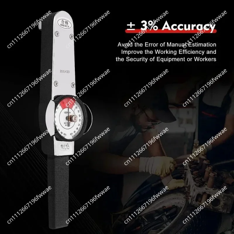 0-100 Nm High Precision Dials Indicator Torque Wrench Indicating Torquemeters 1/2