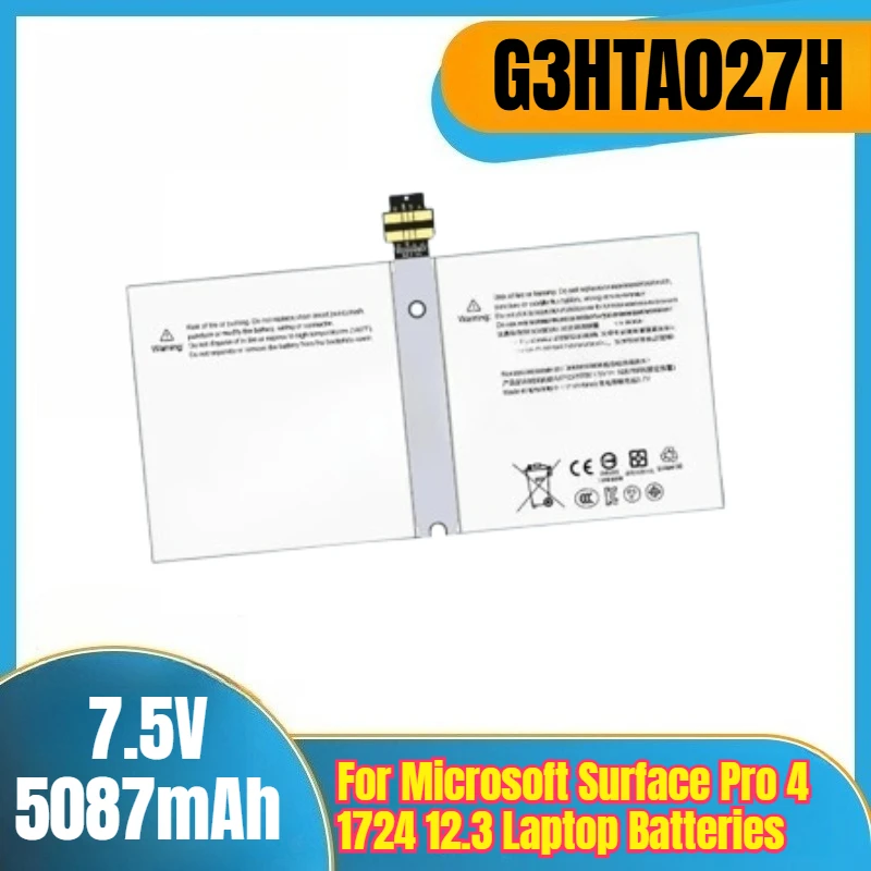 

Brand-New G3HTA027H 7.5V 5087mAh Laptop Batteries for Microsoft Surface Pro 4 1724 12.3