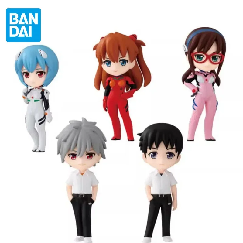 BANDAI Genuine EVA Anime Figure Shokugan Ayanami Rei Nagisa Kaworu Makinami Box Egg Action Figure Toys For Kids Xmas Gift