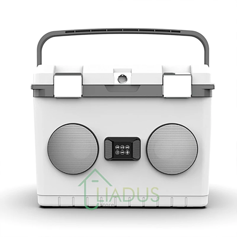 

Портативный охладитель для кемпинга 28 л с Bluetooth-динамиком, ручная долговечная изоляция для автомобиля, пикника, горячей и холодной еды, прочный