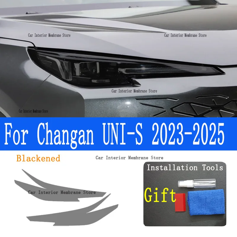 

For Changan UNI-S 2023-2025 Car Exterior Headlight Anti-scratch Front Lamp Tint TPU Protective Film Accessories Sticker