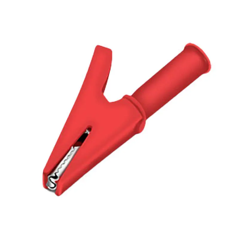 30A Medium Full Insulated Alligator Test Clip Nickel-Plated Copper High Voltage Sheath Clamp with 4mm Banana Jack Socket