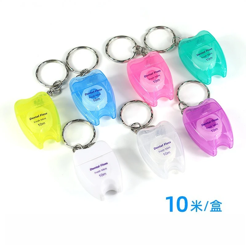 10 m Zahnseide Box Kleine Zahn Typ Schlüsselbund Zahnseide Rolle Mint Tragbare Zähne Reinigung Geruch Entfernung Mundhygiene Pflege
