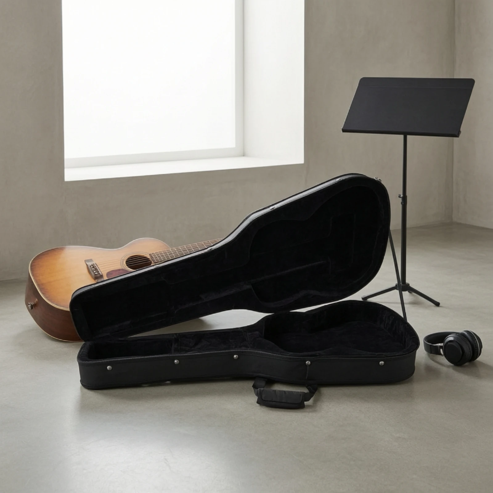 Guitar Case with Strap Waterproof Guitar Case Rugged Wear-Resistant for Musicians, Travel, Gigs
