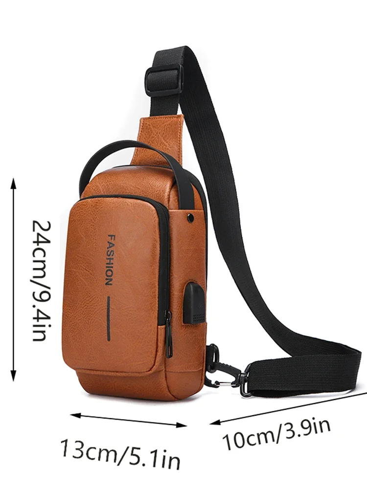 Men's Multifunction Anti-theft USB Chest Bag, Sling Shoulder Bag, Password Lock Crossbody Bag Suitable for Cycling image 2