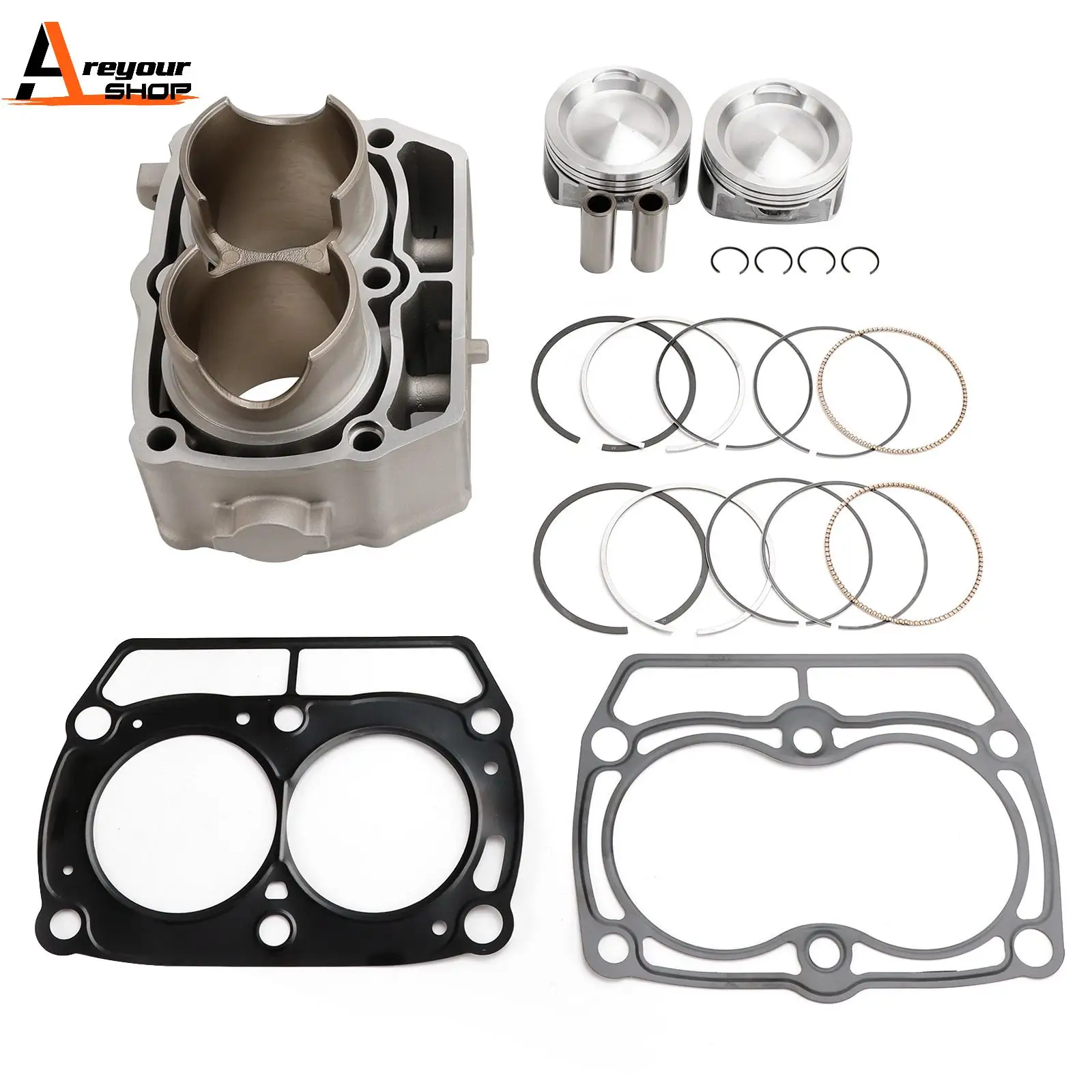 Areyourshop Cylinder Piston Top End Kit for Polaris RZR 800 Ranger 800 Sportsman 800 05-17 ATV parts