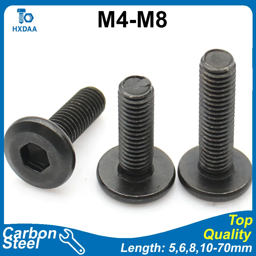 5-20pcs Carbon Steel Hex Socket Flat Head Screws with Chamfered Edge Machine Screw for Flush Mounting M4 M5 M6 M8