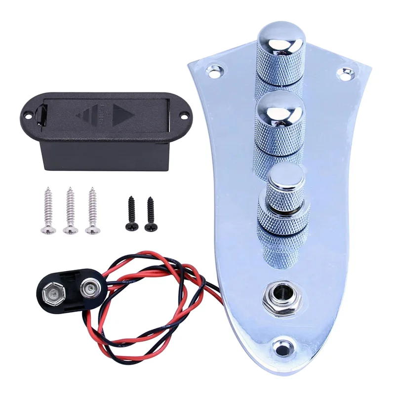 3 Jazz JB Bass Loaded Wired Control Plate for 3 String Bass Guitar Parts JB-09CR HOT