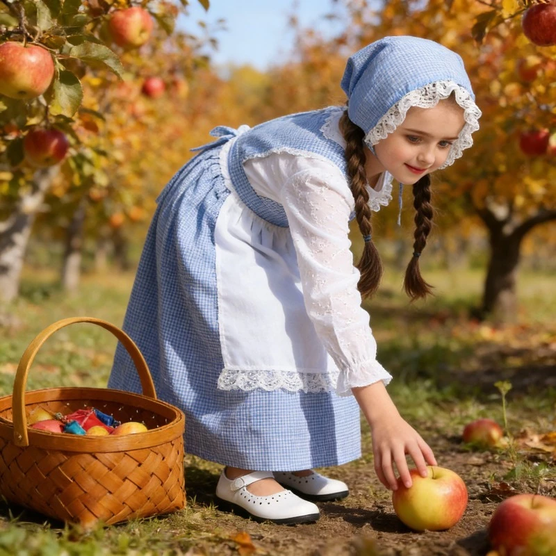 

Платье для девочки в стиле европейской деревенской фермерской моды для весеннего сценического выступления