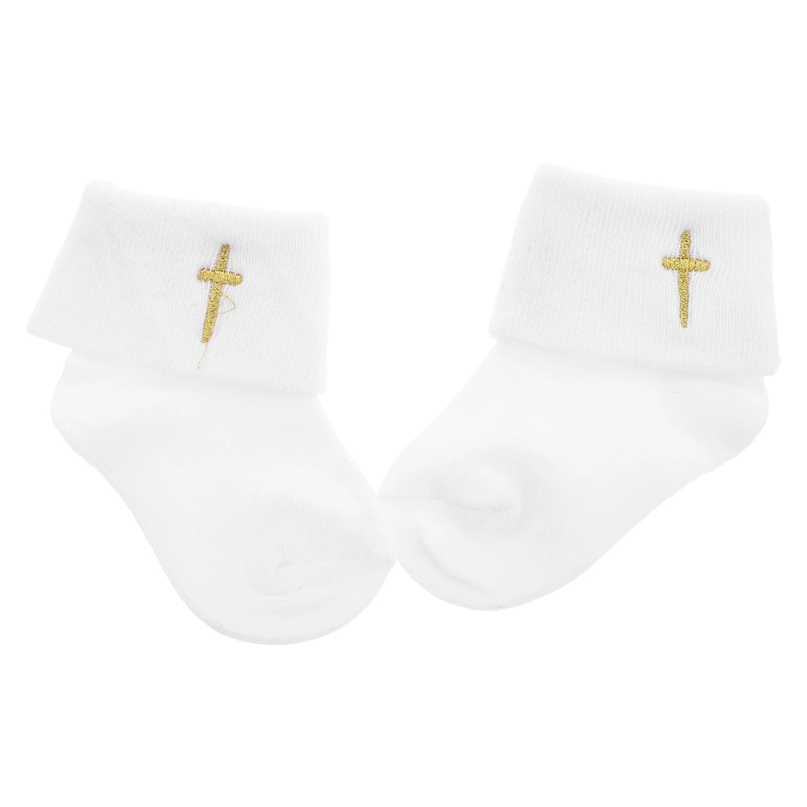 

Baby Baptism Socks Soft Cotton Turn Cuff Design Antislip Newborn Baby Feet Warmers Christening Infant Hosiery Socks