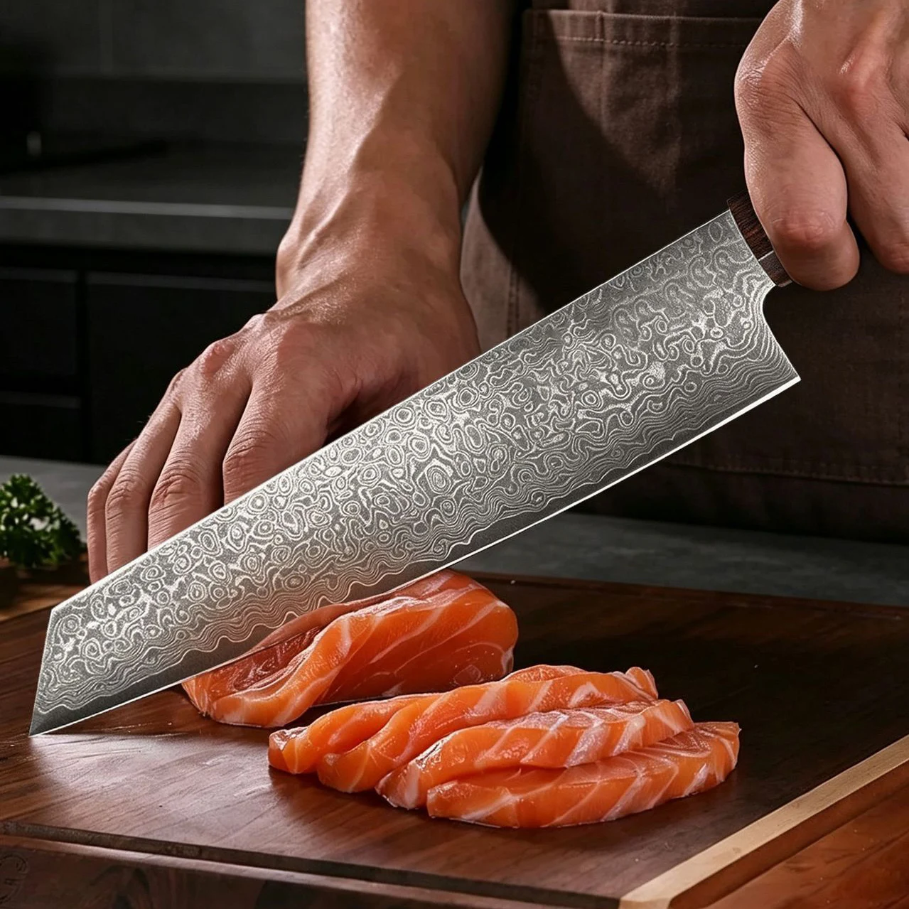 8.5 Inch Kiritsuke Knife 67-layers Damascus Steel VG-10 Blade Chef's Cleaver Sashimi Meat Slicing Sushi Vegetables Kitchen Knife