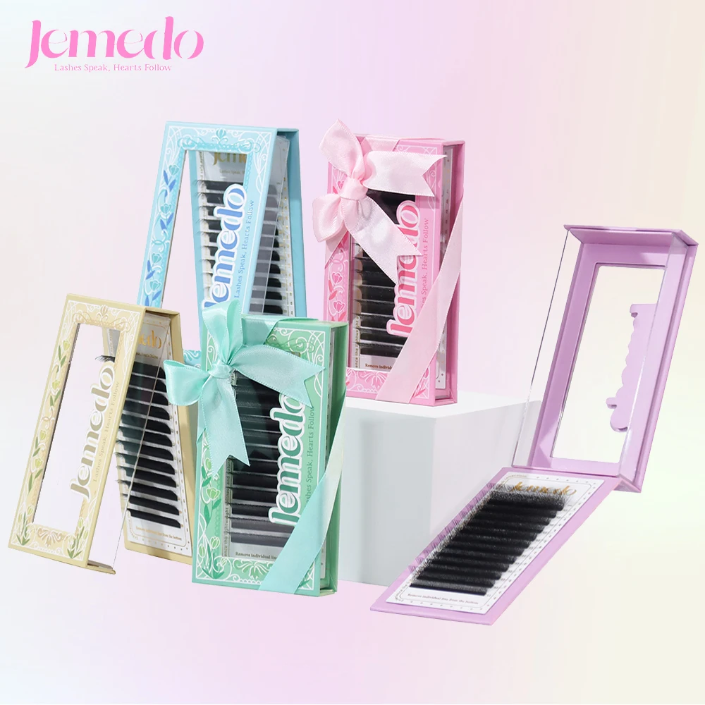 

JEMEDO W-Shape Eyelash Extension 3D/4D/5D/6D/7D Lash Extensions C/D/M Curl 0.07mm Natural Premade Volume Fans For Beauty Makeup