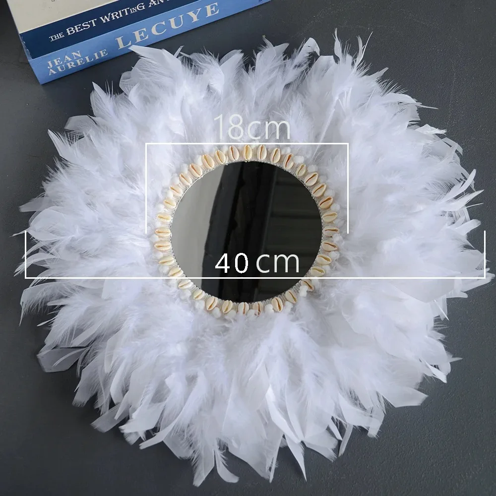 New Feather Shell specchio decorativo Nordic decorativo soggiorno camera da letto specchio spogliatoio bagno specchio decorativo