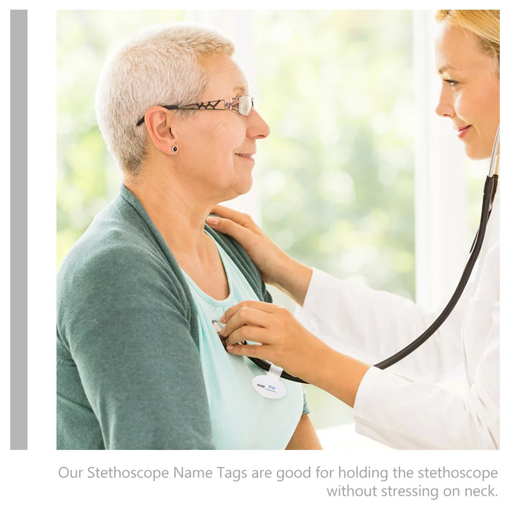 6 قطعة سماعة الطبيب اسم العلامة حامل معرف تحديد لوحة التصميم الإبداعي سهلة الاستخدام وتحديد مشبك العلامة