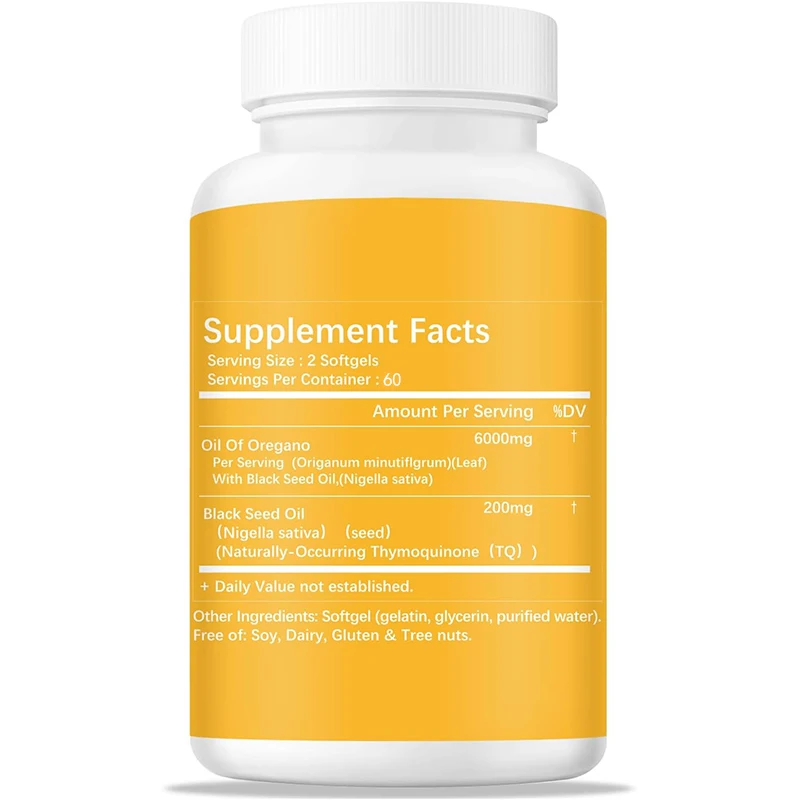Niuzhi Soft Capsule Oil, Formulated With 200mg Black Seed Oil, Immune Support And Digestive Supplements, 60 Soft Capsules