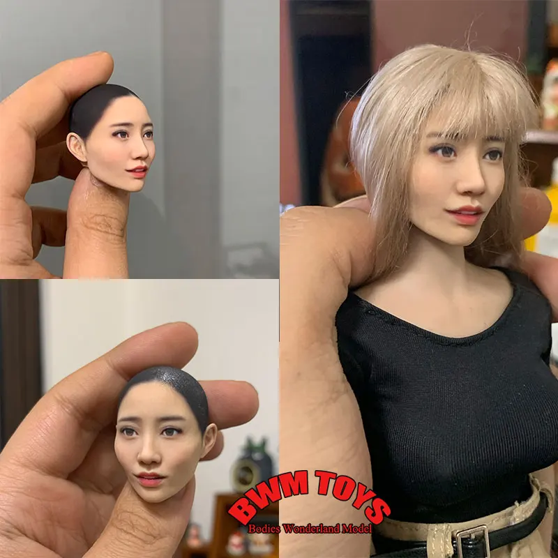 

Handmade 1/6 1/12 Scale Female Soldier Saika Kawakita Head Sculpt Japanese Sexy Beauty Head For Action Figure Doll Body DIY