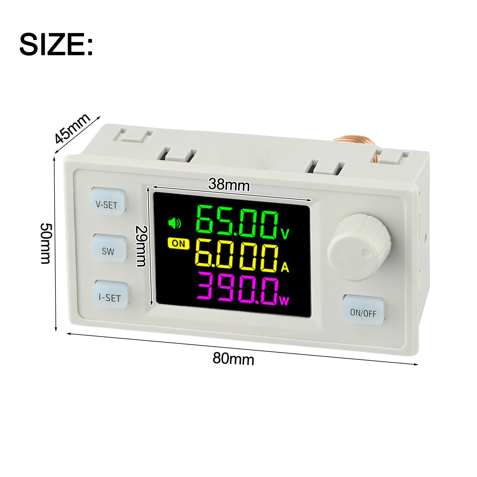 

10 Groups Storage Power Supply Dc Power Converter 390W Power Converter LCD Screen Display Output Current Range 0-6A