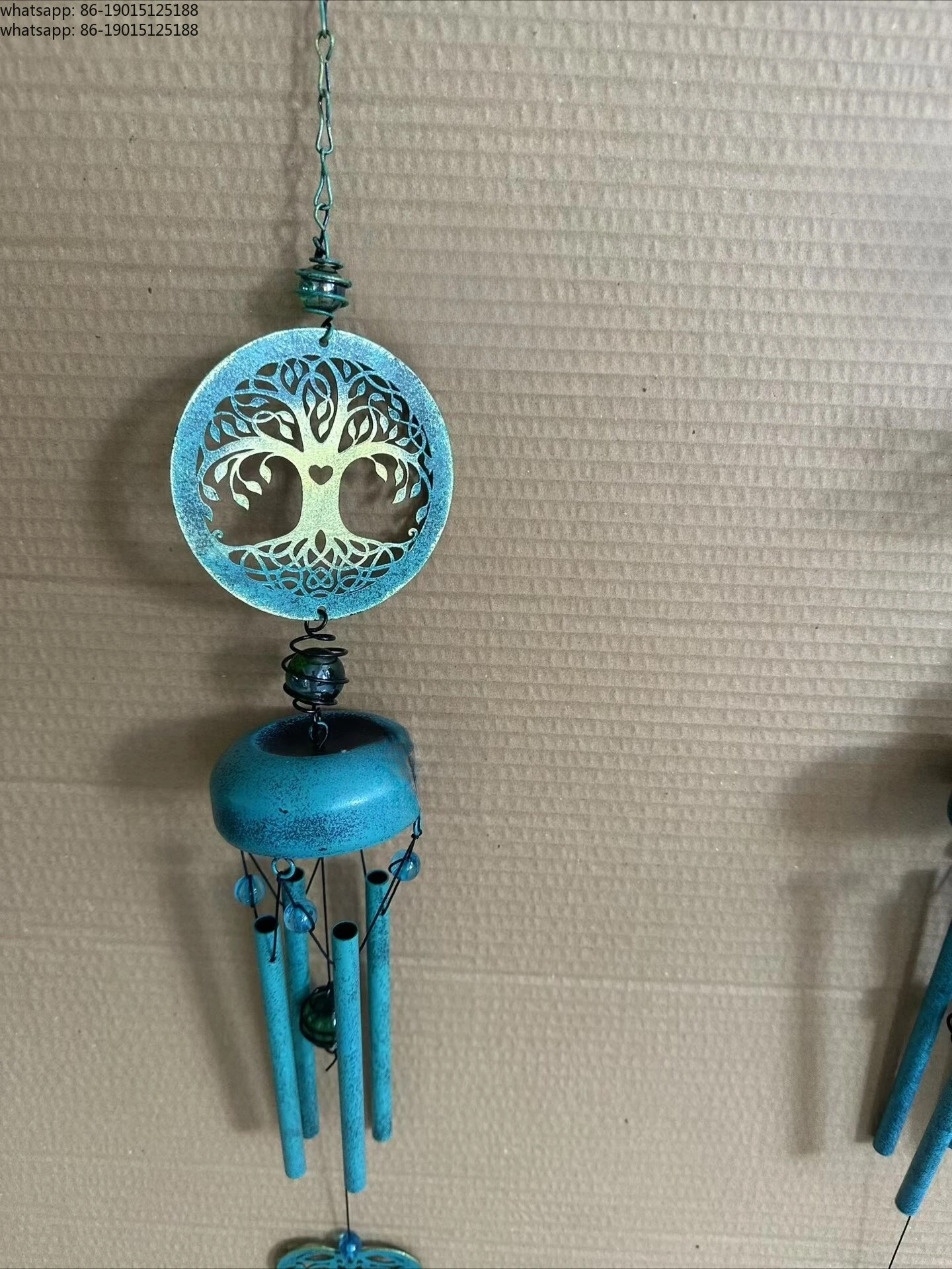 American country style blue retro old wind chimes courtyard outdoor pendant home decoration