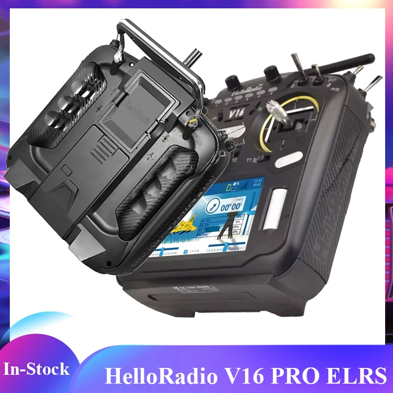 

HelloRadio V16 PRO Передатчик ELRS Дроссельная заслонка Пульт дистанционного управления Поддержка EDGETX OPENTX Высокочастотная головка Сенсорный экран