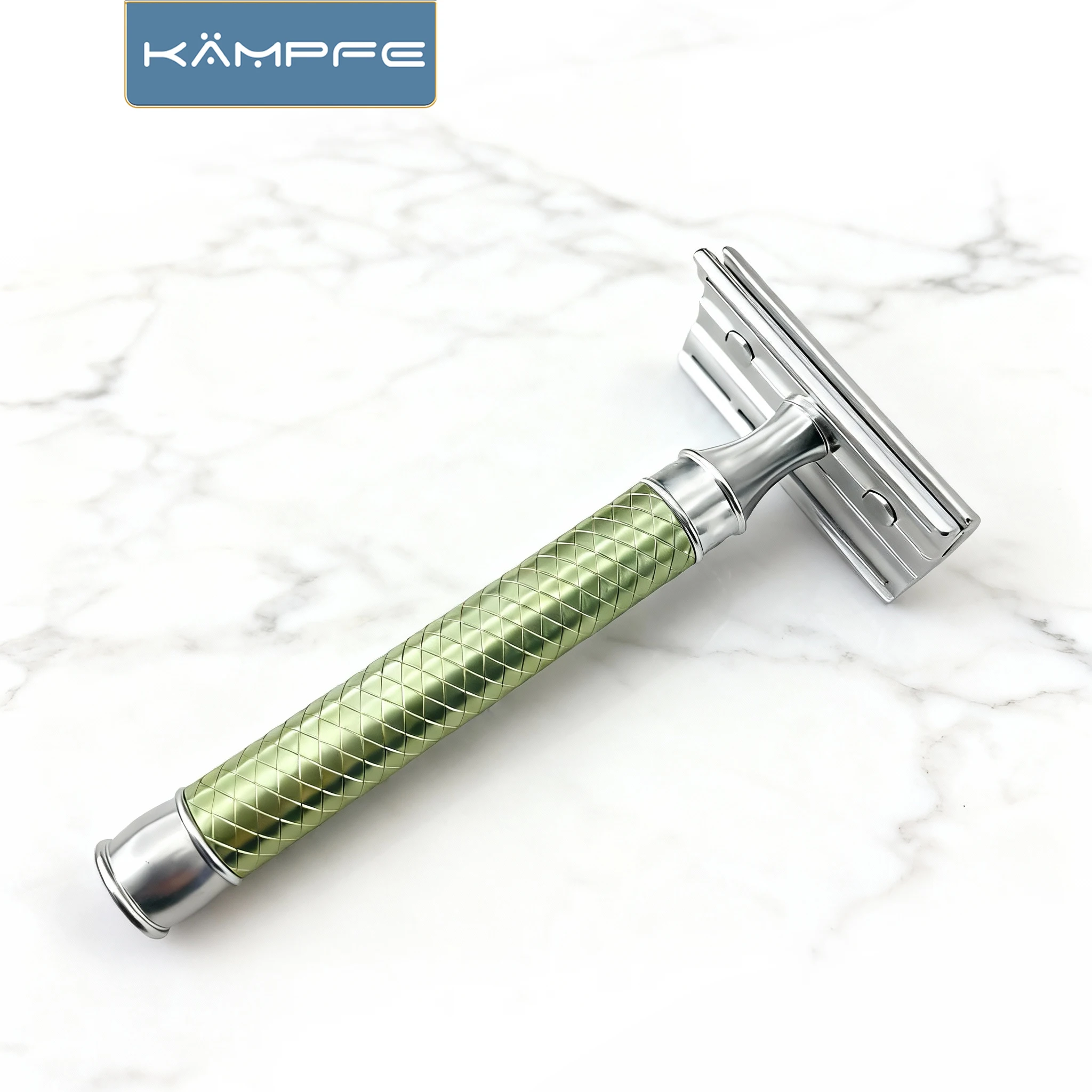 KAMPFE Classic Aluminum Manual Safety Razor for Men - Double Edge Metal Comb Closure Birthday Gift