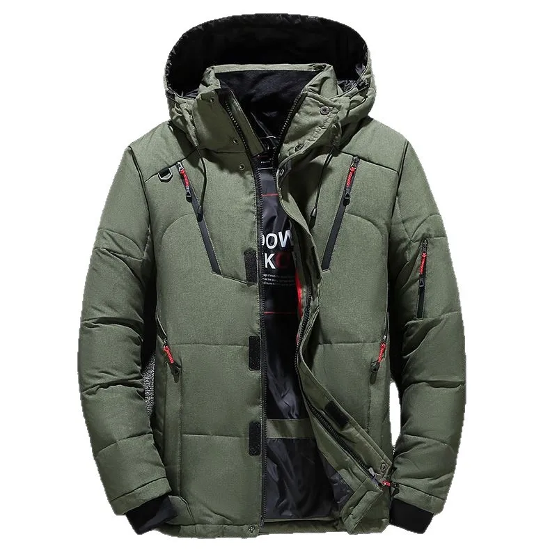 

Мужской пуховик средней длины, зимнее повседневное уличное утепленное зимнее пальто с капюшоном, большие размеры