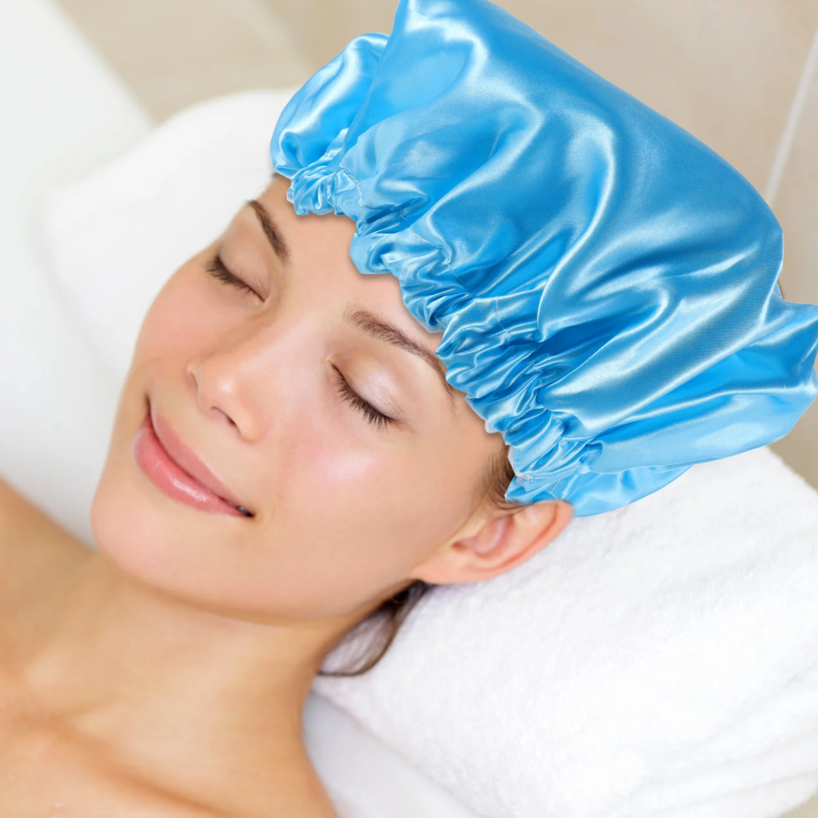 

Silk Sleep Cap Waterproof Shower Bonnet Haarschutz Zum Schlafen Household Eva Caps