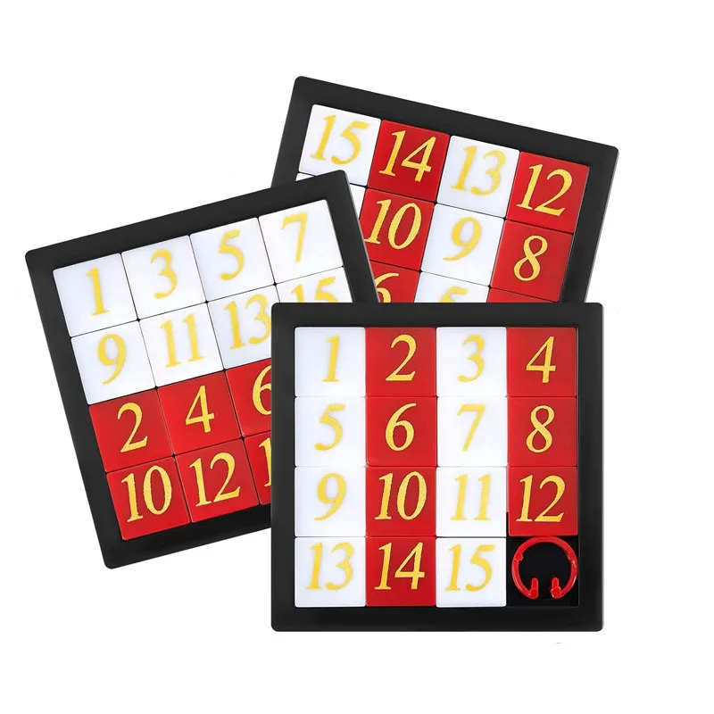 Number Sliding Puzzle 1-15 Brain Teaser IQ Educational Toys for Kids Teens and Adults Fun Learning Gifts Party Favors